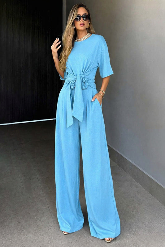 Ensemble Col Rond & Pantalon Large