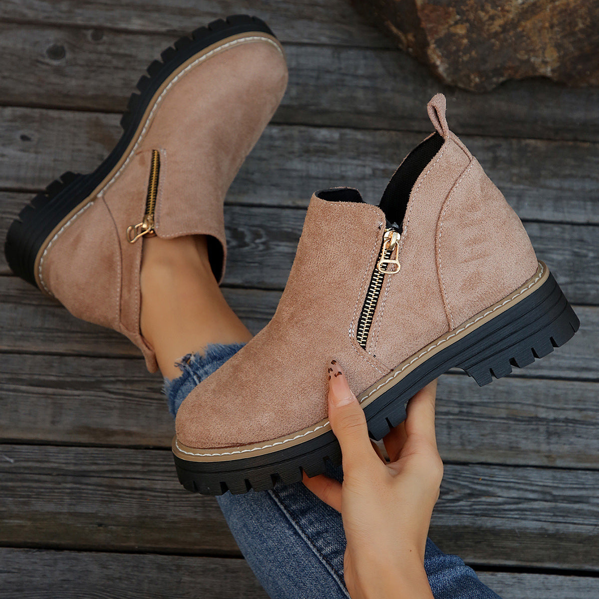 Bottes Vertes Zippées