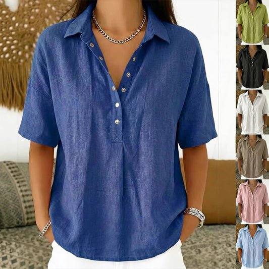 Blouse Femme Chic à Col Chemise