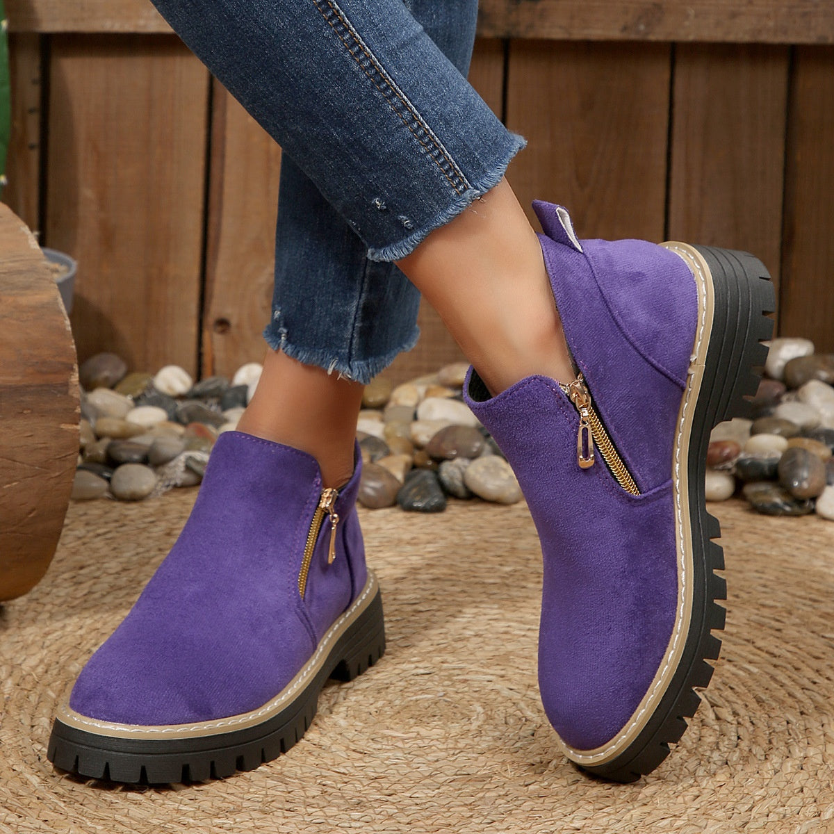Bottes Vertes Zippées