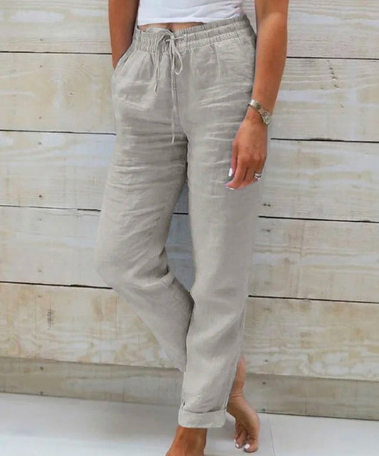 Pantalon en Lin Taille Élastique