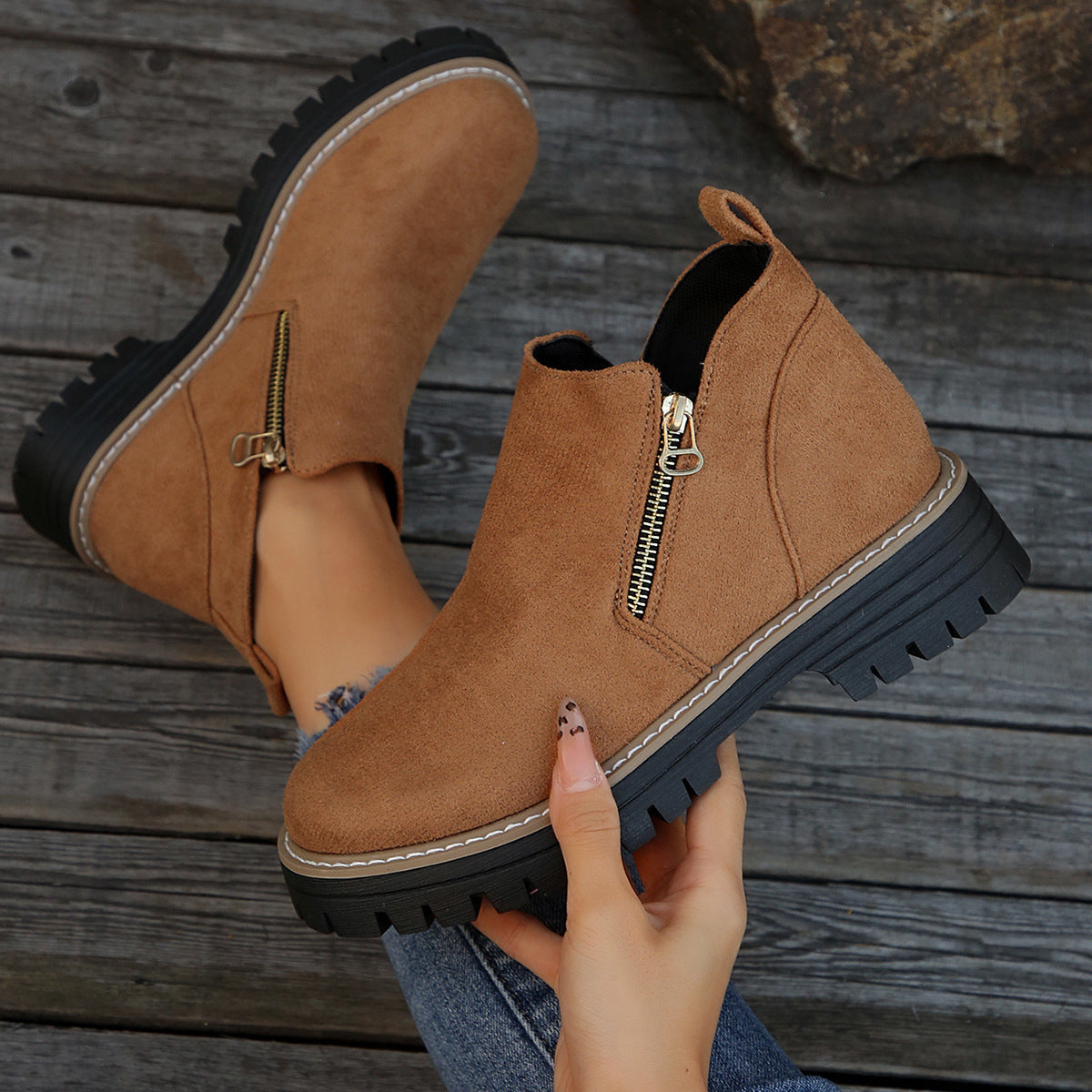 Bottes Vertes Zippées