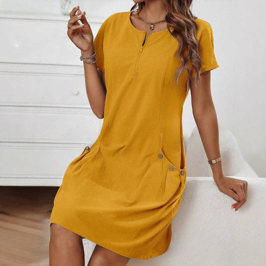 Robe courte fluide avec poches pratiques