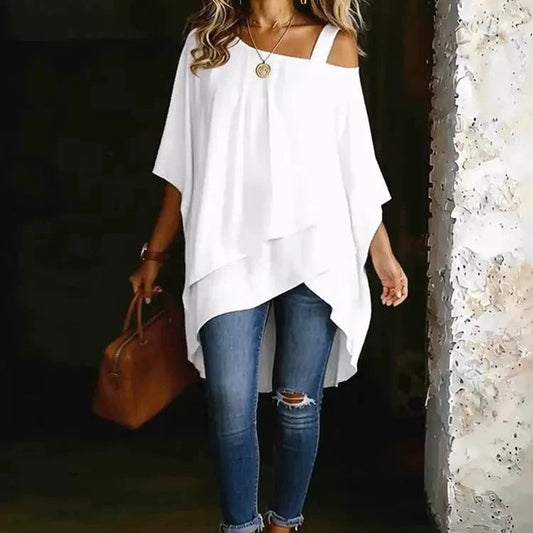 Blouse Fluide Chic à Épaules Dénudées