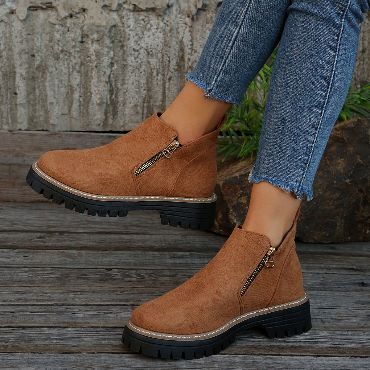 Bottes Vertes Zippées
